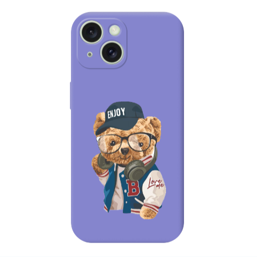 Apple iPhone 15 Plus Enjoy Purple Colored Silicone TPU Θήκη