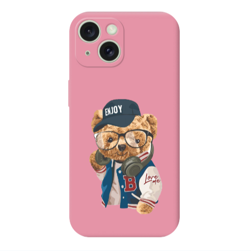 Apple iPhone 15 Plus Enjoy Pink Colored Silicone TPU Θήκη