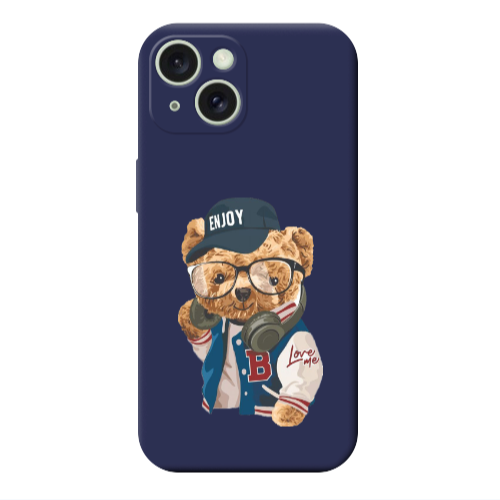 Apple iPhone 15 Plus Enjoy Dark blue Colored Silicone TPU Θήκη