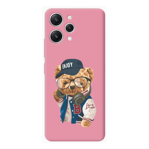 Xiaomi Redmi 12 Enjoy Pink Colored Silicone TPU Θήκη