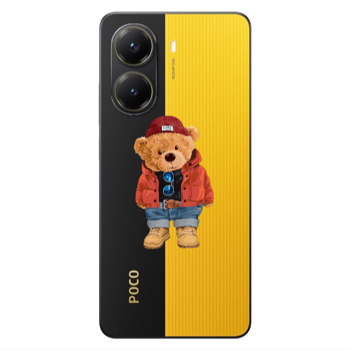 Xiaomi Poco X7 Pro Bear in a hat Transparent Silicone TPU Θήκη