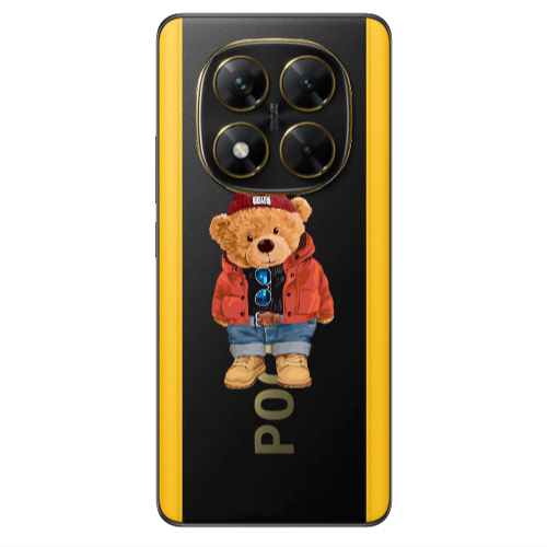 Xiaomi Poco X7 Bear in a hat Transparent Silicone TPU Θήκη