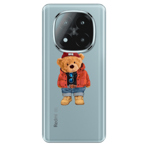 Xiaomi Redmi Note 14 Pro + 5g Bear in a hat Transparent Silicone TPU Θήκη