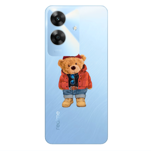 Realme Note 60 Bear in a hat Transparent Silicone TPU Θήκη