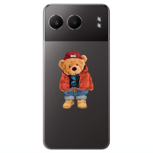 Oneplus Nord 4 Bear in a hat Transparent Silicone TPU Θήκη
