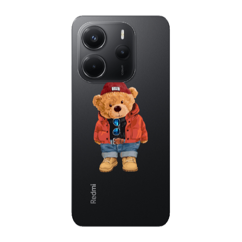 Xiaomi Redmi Note 14 Bear in a hat Transparent Silicone TPU Θήκη