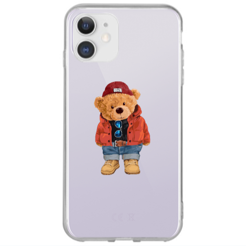 Apple iPhone 12 Bear in a hat Transparent Silicone TPU Θήκη