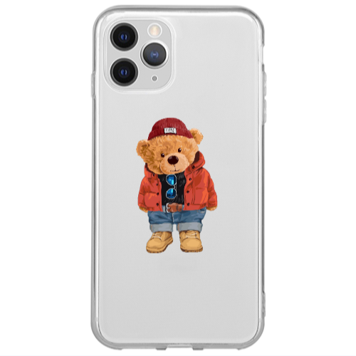 Apple iPhone 13 Pro Max Bear in a hat Transparent Silicone TPU Θήκη