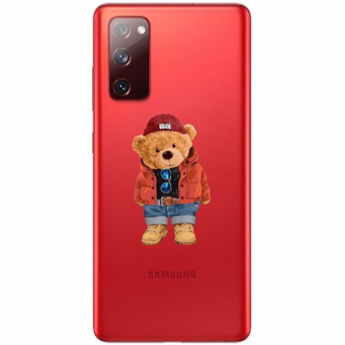 Samsung S20 FE Bear in a hat Transparent Silicone TPU Θήκη