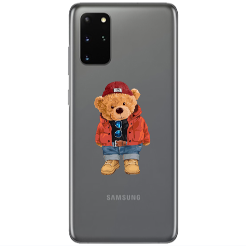 Samsung S20 Plus Bear in a hat Transparent Silicone TPU Θήκη