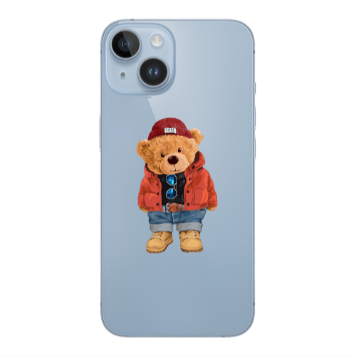 Apple iPhone 14  Bear in a hat Transparent Silicone TPU Θήκη