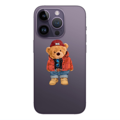 Apple iPhone 14 Pro  Bear in a hat Transparent Silicone TPU Θήκη