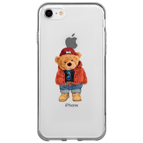 Apple iPhone 7 Bear in a hat Transparent Silicone TPU Θήκη