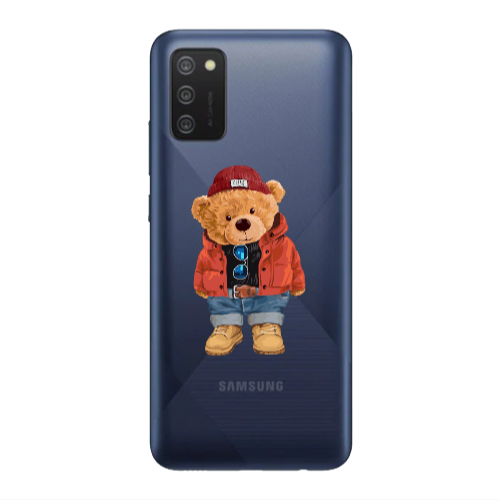Samsung A03S Bear in a hat Transparent Silicone TPU Θήκη