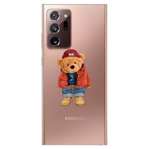 Samsung Note 20 Ultra Bear in a hat Transparent Silicone TPU Θήκη