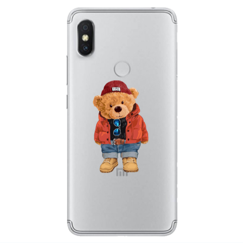 Xiaomi Redmi S2 Bear in a hat Transparent Silicone TPU Θήκη