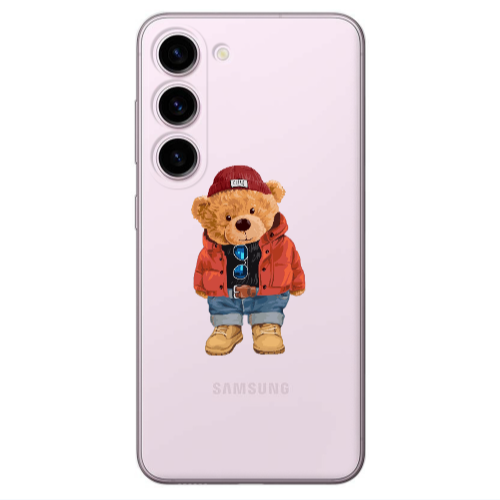 Samsung S23 Plus Bear in a hat Transparent Silicone TPU Θήκη