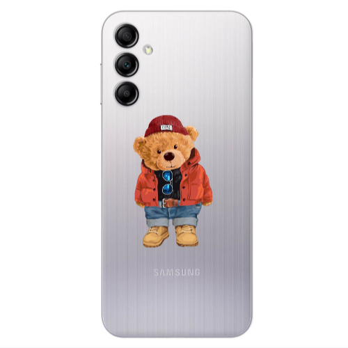 Samsung A14 5G Bear in a hat Transparent Silicone TPU Θήκη