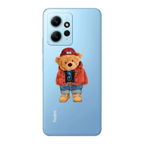 Xiaomi Redmi Note 12 4G Bear in a hat Transparent Silicone TPU Θήκη