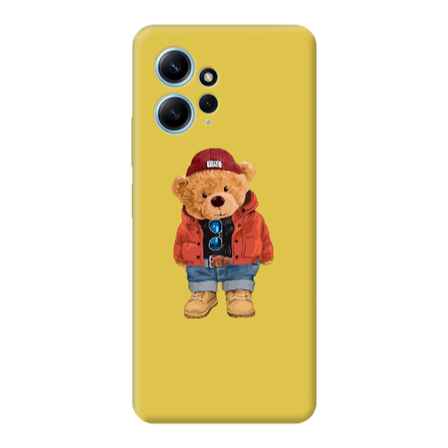 Xiaomi Redmi Note 12 4G Bear in a hat Yellow Colored Silicone TPU Θήκη