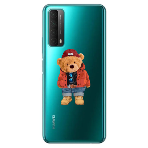 Huawei P Smart 2021 Bear in a hat Transparent Silicone TPU Θήκη