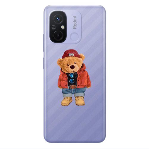Xiaomi Redmi 12C Bear in a hat Transparent Silicone TPU Θήκη