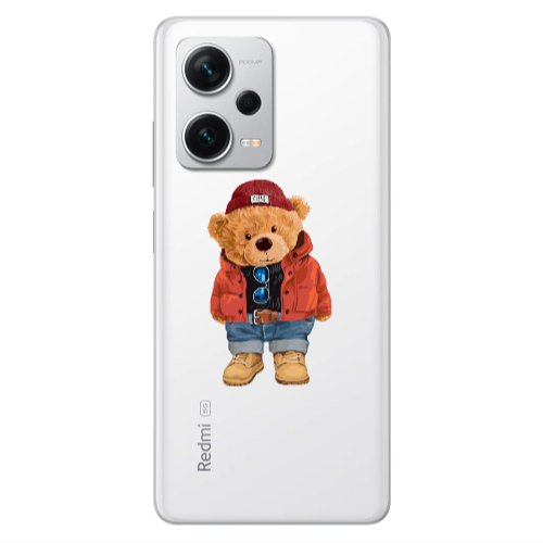 Xiaomi Redmi Note 12 5G Bear in a hat Transparent Silicone TPU Θήκη