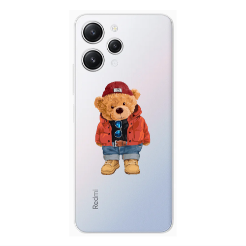 Xiaomi Redmi 12 Bear in a hat Transparent Silicone TPU Θήκη