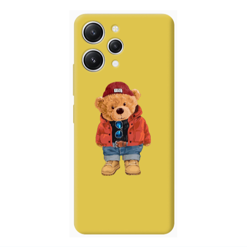 Xiaomi Redmi 12 Bear in a hat Yellow Colored Silicone TPU Θήκη