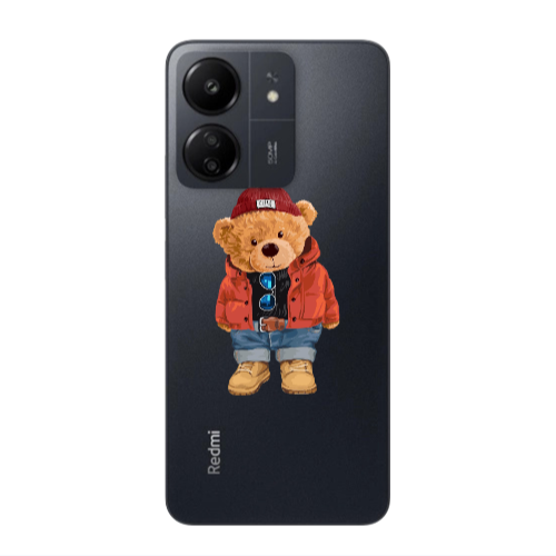 Xiaomi Redmi 13C Bear in a hat Transparent Silicone TPU Θήκη
