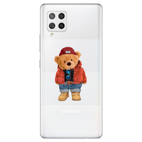 Samsung A42 5G Bear in a hat Transparent Silicone TPU Θήκη