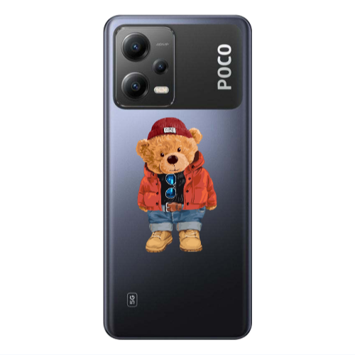 Xiaomi Poco X5 Bear in a hat Transparent Silicone TPU Θήκη
