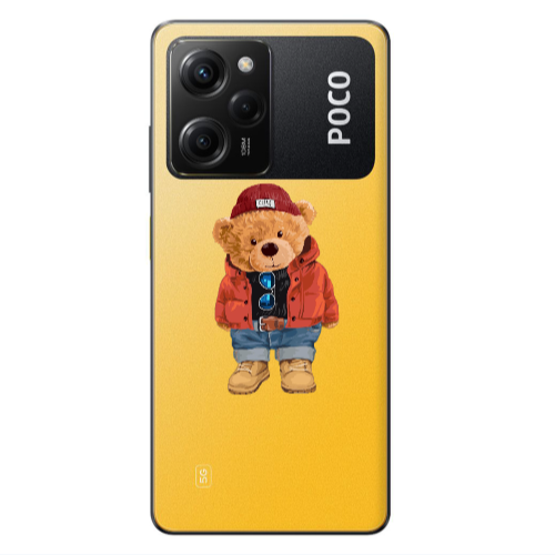 Xiaomi Poco X5 Pro Bear in a hat Transparent Silicone TPU Θήκη