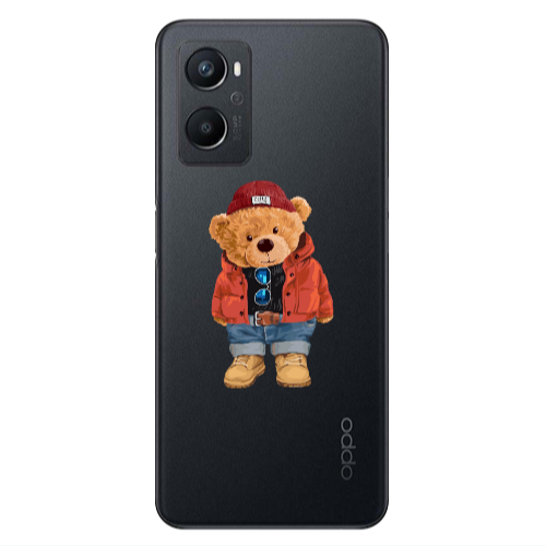 Oppo A 96 Bear in a hat Transparent Silicone TPU Θήκη