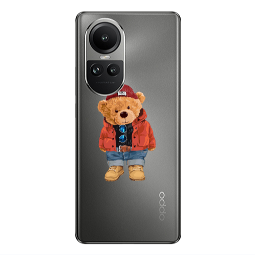 Oppo Reno10 5G Bear in a hat Transparent Silicone TPU Θήκη