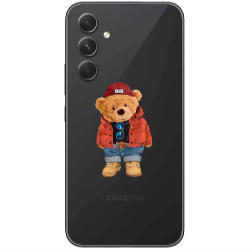 Samsung Galaxy A25 Bear in a hat Transparent Silicone TPU Θήκη
