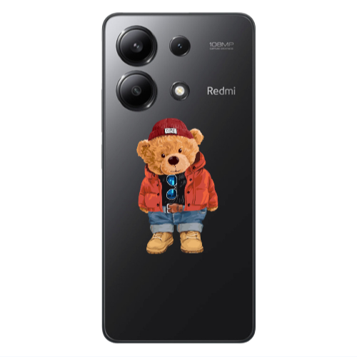 Xiaomi Redmi Note 13 4G Bear in a hat Transparent Silicone TPU Θήκη