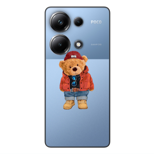 Xiaomi Poco M6 Pro 4G Bear in a hat Transparent Silicone TPU Θήκη