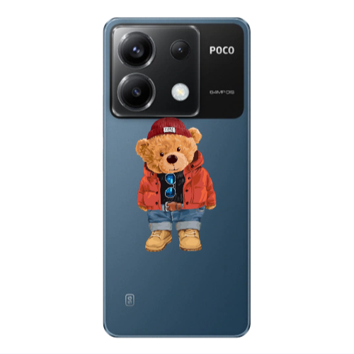 Xiaomi Poco X6 5G Bear in a hat Transparent Silicone TPU Θήκη