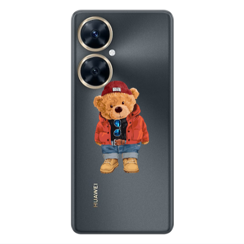 Huawei Nova 11i Bear in a hat Transparent Silicone TPU Θήκη