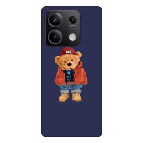 Xiaomi Redmi Note 13Pro 5G Bear in a hat Dark blue Colored Silicone TPU Θήκη
