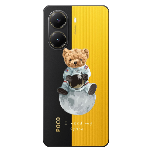 Xiaomi Poco X7 Pro Bear in space Transparent Silicone TPU Θήκη