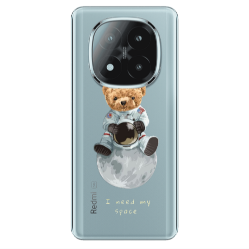 Xiaomi Redmi Note 14 Pro + 5g Bear in space Transparent Silicone TPU Θήκη