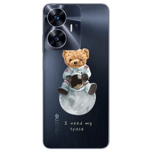 Realme Note 50 Bear in space Transparent Silicone TPU Θήκη