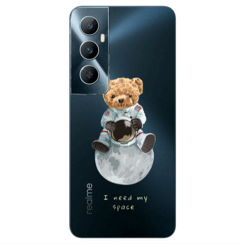 Realme C65 Bear in space Transparent Silicone TPU Θήκη