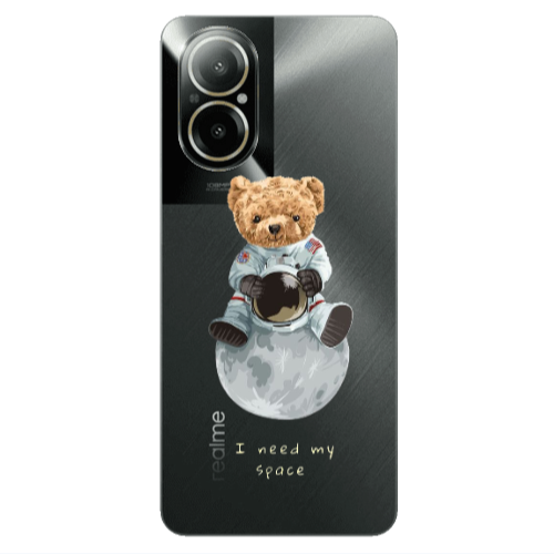 Realme C67 Bear in space Transparent Silicone TPU Θήκη