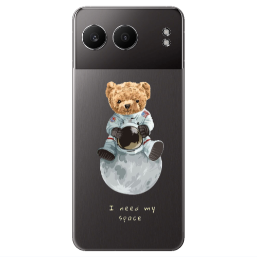 Oneplus Nord 4 Bear in space Transparent Silicone TPU Θήκη