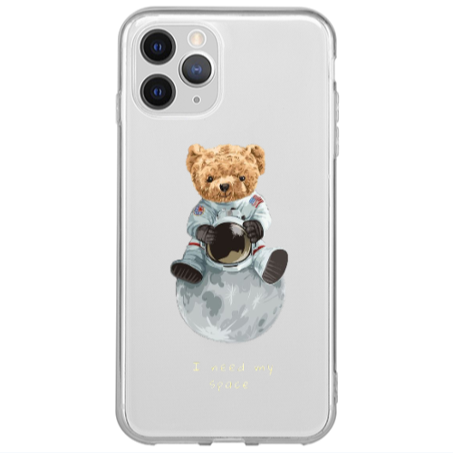 Apple iPhone 13 Pro Max Bear in space Transparent Silicone TPU Θήκη