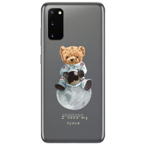 Samsung S20 Bear in space Transparent Silicone TPU Θήκη