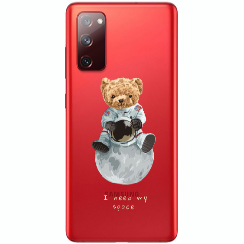 Samsung S20 FE Bear in space Transparent Silicone TPU Θήκη